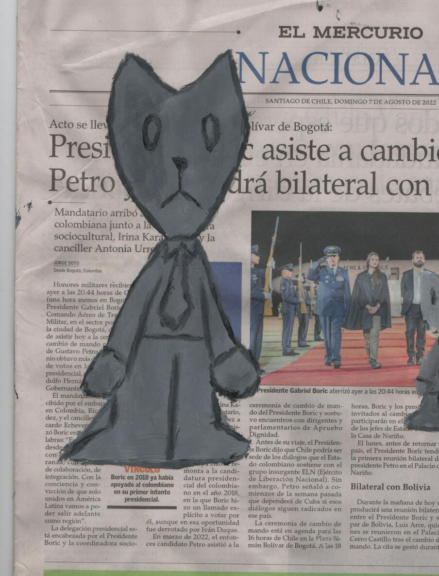 boceto acrílico para "maldades" de ratarro y los roedores